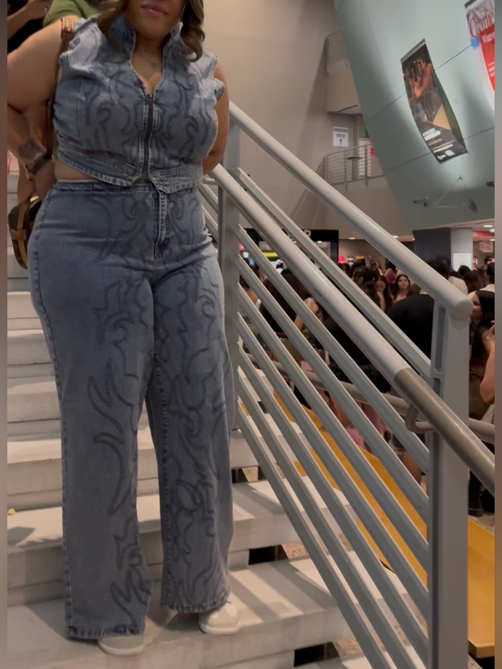 Denim Western Embroidery Two-Piece Set